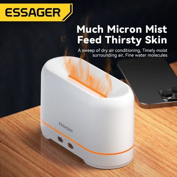 Зволожувач повітря ESSAGER Flame Aromatherapy Humidifier Black 865393898 фото