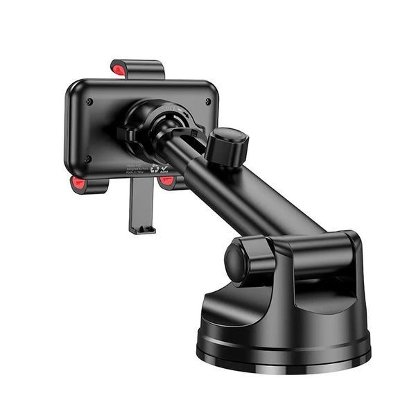 Автодержатель для телефона HOCO H22 Dragon automatic clamping car holder(center console) Red Black 105180403 фото