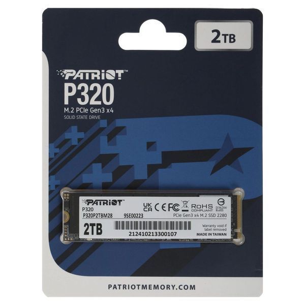 Накопитель SSD M.2 Patriot P320 2TB NVMe 2280 Gen3.0 x4 3D TLC 288504139 фото