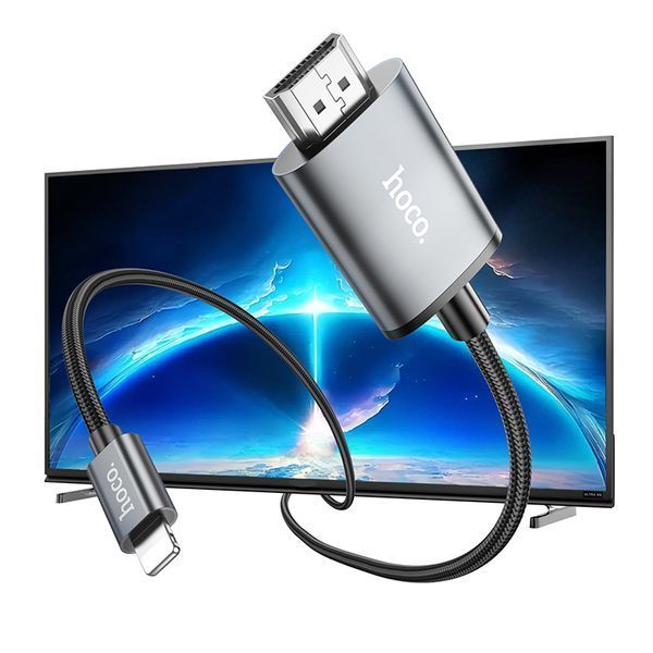 Перехідник HOCO UA27 HD on-screen cable iP to HDTV Metal Gray 722209574 фото