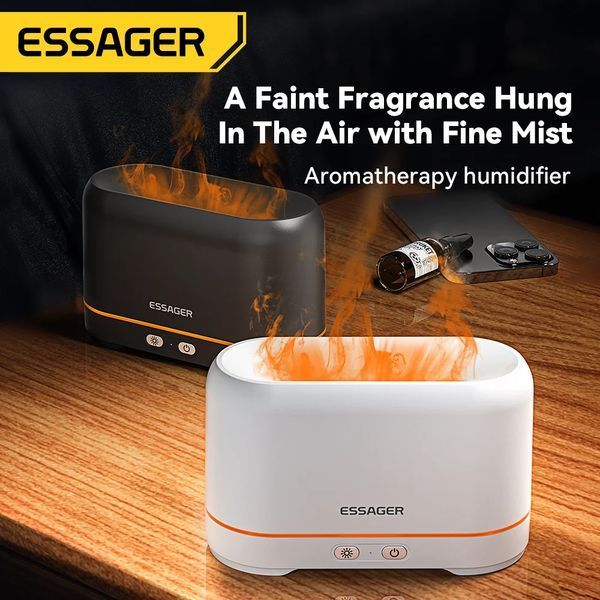 Зволожувач повітря ESSAGER Flame Aromatherapy Humidifier Black 865393898 фото