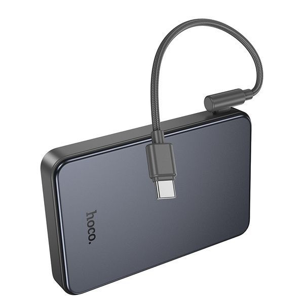 Зовнішній акумулятор HOCO J170 Starlight 22.5W+PD20W fully compatible power bank with cable(10000mAh) Metal Gray 158374338 фото