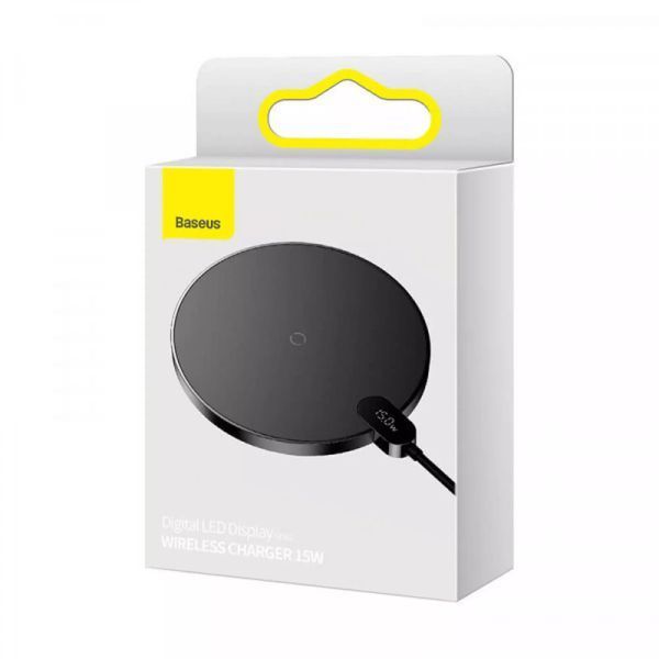 Бездротовий зарядний пристрій Baseus Digital LED Display Gen 2 Wireless Charger 15W Black 766224343 фото