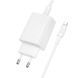 Мережевий зарядний пристрійз кабелем BOROFONE BAS75A Source single port PD30W charger set (C to iP) (EU) White 832868904 фото 3