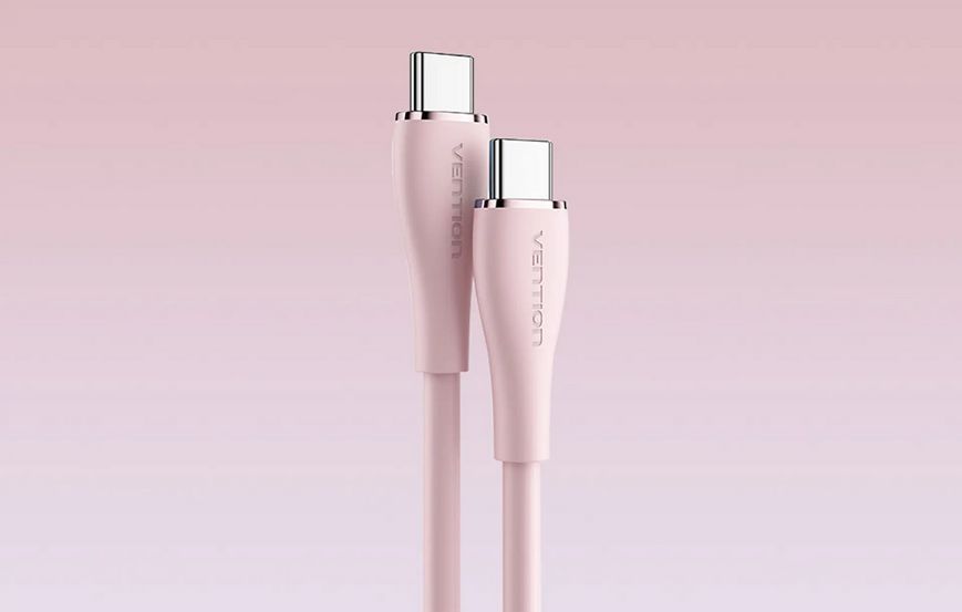 Кабель Vention USB 2.0 C Male to C Male 5A Cable 1M Pink Silicone Type (TAWPF) 534246872 фото