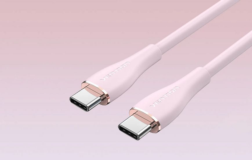 Кабель Vention USB 2.0 C Male to C Male 5A Cable 1M Pink Silicone Type (TAWPF) 534246872 фото