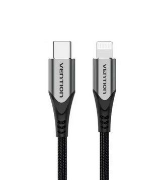 Кабель Vention USB 2.0 C to Lightning Cable 1M Gray Aluminum Alloy Type (TACHF) 108320060 фото