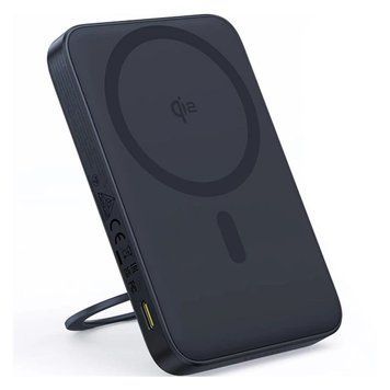 Зовнішній акумулятор Baseus PicoGo Qi2 Magnetic Power Bank with Rotatable Stand 5000mAh 20W Cosmic Black (with Simply Series Charging Cable Type-C 863000208 фото