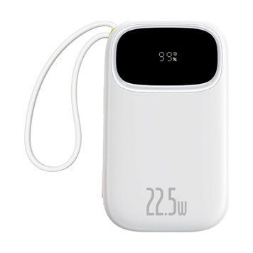 Зовнішній акумулятор Baseus EnerFill FC31 Digital Display Power Bank with 2 Built-in Cables 20000mAh 22.5W Moon White 113625036 фото