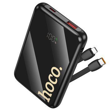 Зовнішній акумулятор HOCO Q37 Graceful 22.5W+PD20W power bank with two cables(10000mAh) Black 109313228 фото
