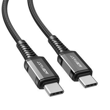 Кабель ACEFAST C1-03 Type-C to Type-C 3A, 1.2m, nylon, aluminum connectors, Black 595782438 фото