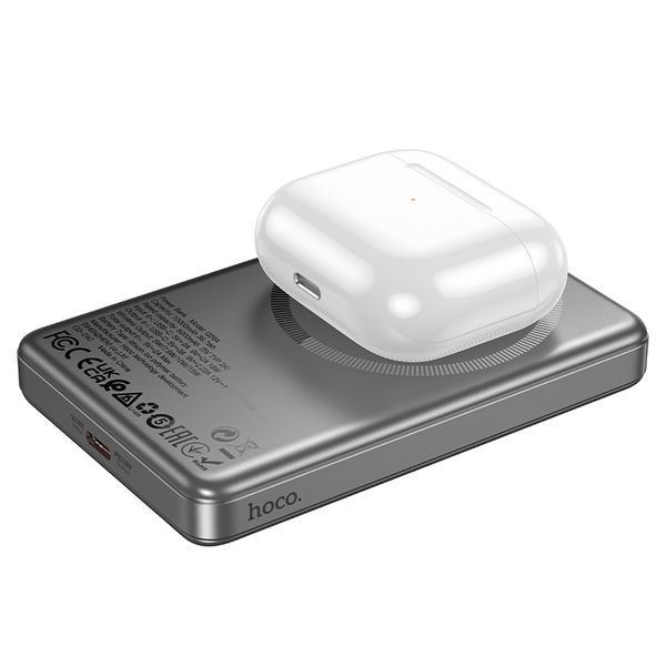 Зовнішній акумулятор HOCO Q26A Joy PD20W magnetic fast charging power bank(10000mAh) metal gray 411163830 фото