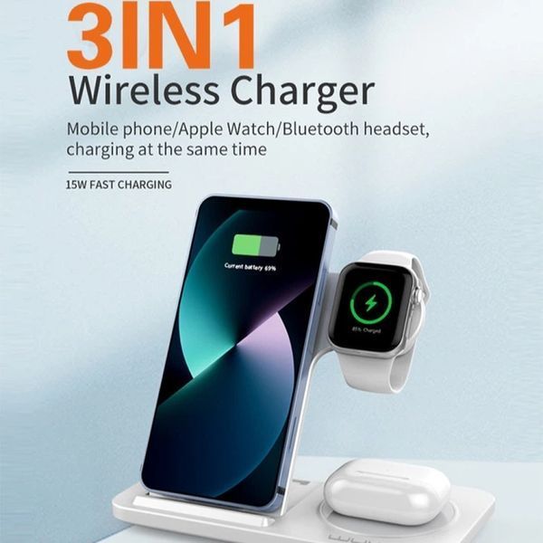 Беспроводное зарядное устройство WUW-C250 3 in 1 desktop foldable wireless charger 509052754 фото
