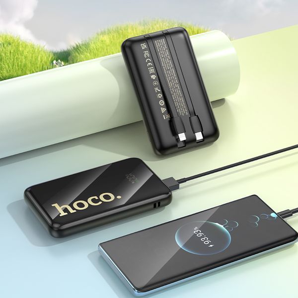 Зовнішній акумулятор HOCO Q37 Graceful 22.5W+PD20W power bank with two cables(10000mAh) Black 109313228 фото