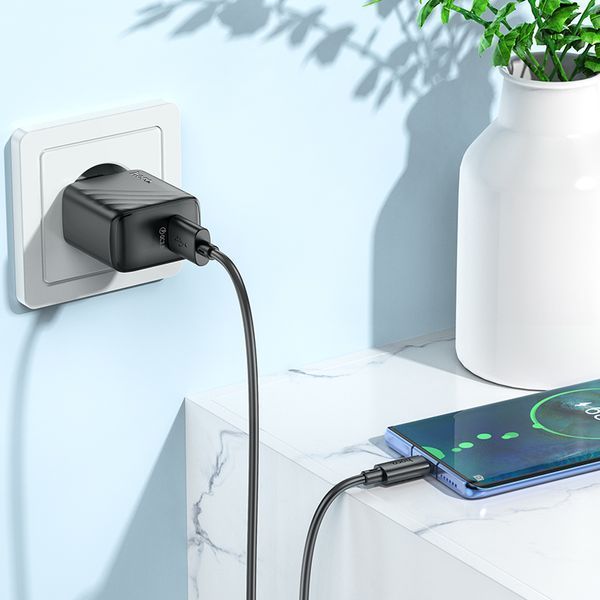 Мережевий зарядний пристрій HOCO CS21A Rich single port QC3.0 charger Black 417309447 фото