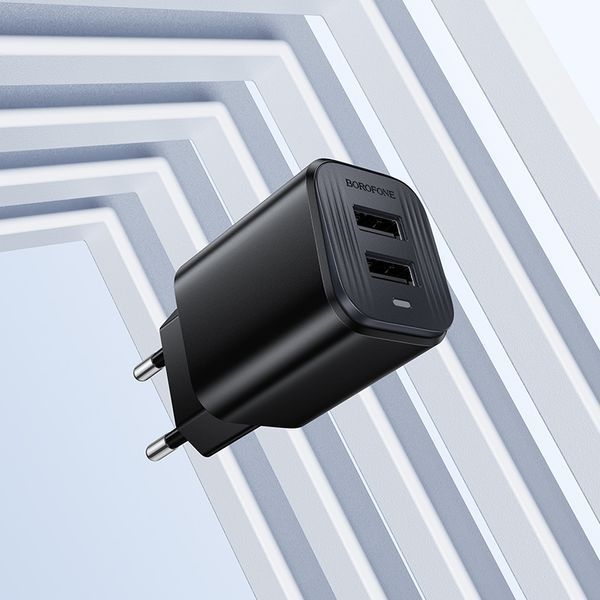 Мережевий зарядний пристрій BOROFONE BAS81A Star dual-port charger (EU) Black 106509843 фото