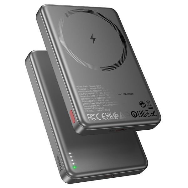 Зовнішній акумулятор HOCO Q26A Joy PD20W magnetic fast charging power bank(10000mAh) metal gray 411163830 фото