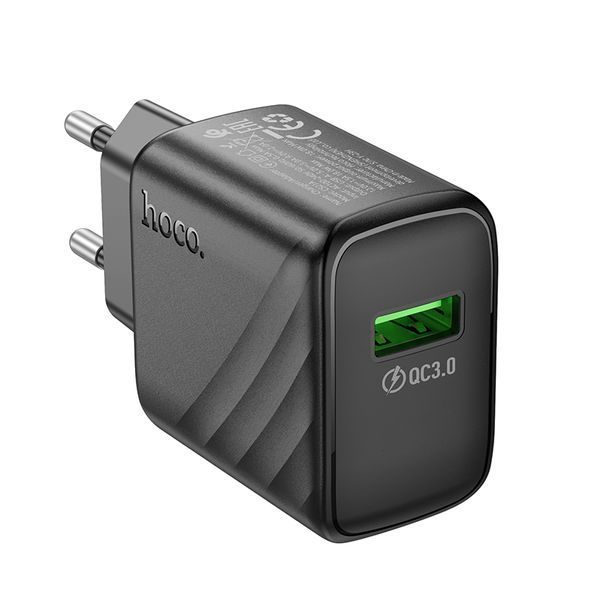 Мережевий зарядний пристрій HOCO CS21A Rich single port QC3.0 charger Black 417309447 фото