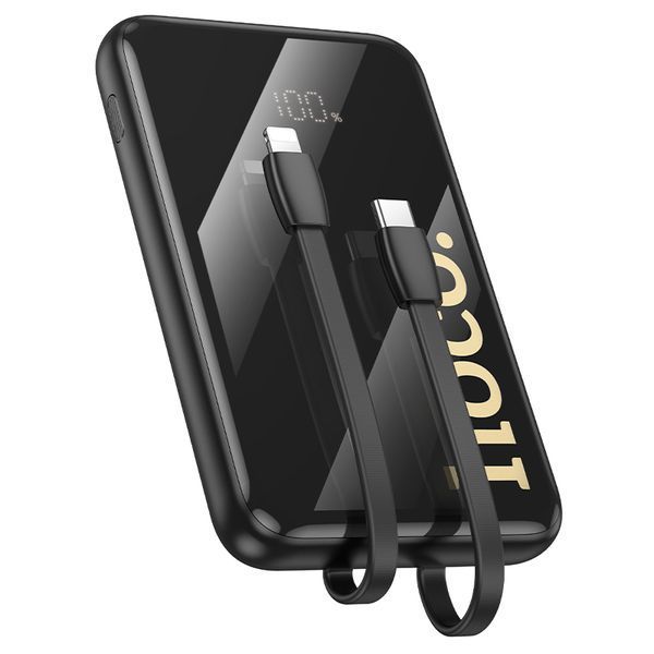 Зовнішній акумулятор HOCO Q37 Graceful 22.5W+PD20W power bank with two cables(10000mAh) Black 109313228 фото