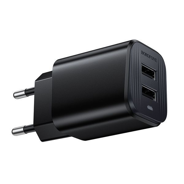 Мережевий зарядний пристрій BOROFONE BAS81A Star dual-port charger (EU) Black 106509843 фото