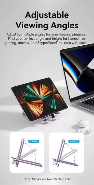 Держатель для телефона Vention Portable Cell Phone Stand Holder for Desk Aluminum Alloy Type Gray (KCZH0) 574084366 фото