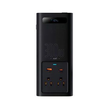 Автомобильный инвертор для электросамокатов Baseus IGBT Power Inverter 300W (110V US/JP ) Black + переходник 929521092 фото