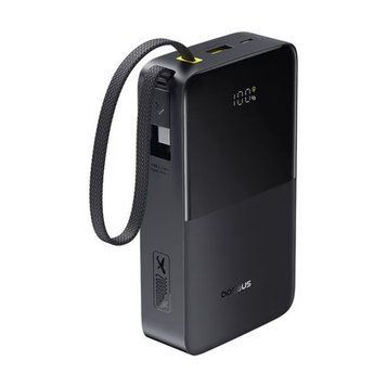 Зовнішній акумулятор Baseus EnerFill FC51 Bipow 2 Pro Digital Display Power Bank with Built-in Cable 20000mAh 22.5W Cosmic Black 487174699 фото