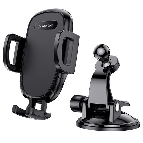 Автодержатель для телефона BOROFONE BH37 Route push type suction cup car holder Black 777315290 фото