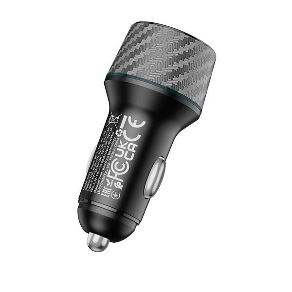 Автомобільний зарядний пристрій BOROFONE BZ21 Brilliant 48W dual port PD30W+QC3.0 car charger Black 570915599 фото