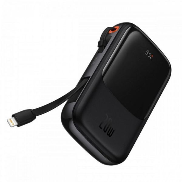 Зовнішній акумулятор Baseus Qpow Pro Digital Display Fast Charge 10000mAh 20W (Type-C cable) Black 881815298 фото