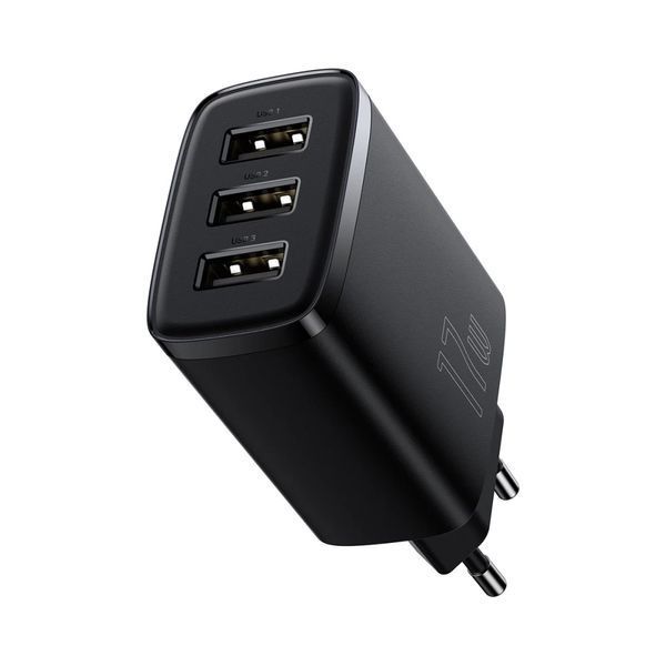 Мережевий зарядний пристрій Baseus Compact Charger 3U 17W EU Black 591306534 фото