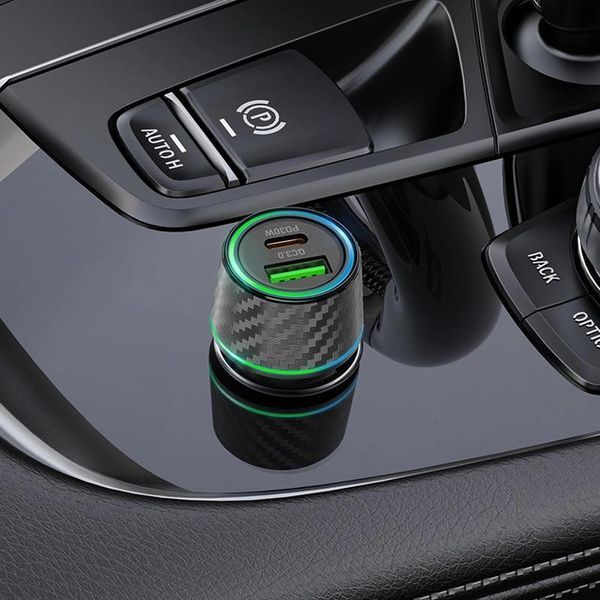 Автомобільний зарядний пристрій BOROFONE BZ21 Brilliant 48W dual port PD30W+QC3.0 car charger Black 570915599 фото