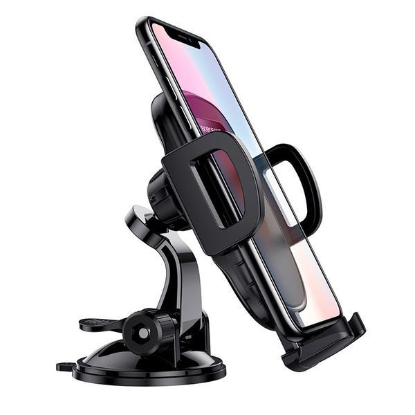 Автодержатель для телефона BOROFONE BH37 Route push type suction cup car holder Black 777315290 фото