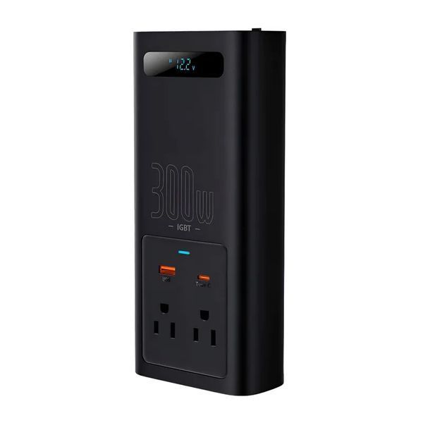 Автомобільний інвертор для електросамокатів Baseus IGBT Power Inverter 300W (110V US/JP ) Black + перехідник 929521092 фото