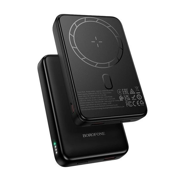 Зовнішній акумулятор BOROFONE BJ82A Dawn PD20W magnetic power bank(10000mAh) Black 732953819 фото