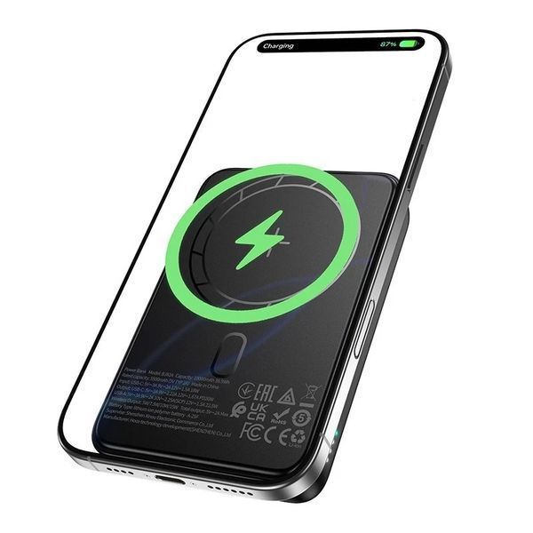 Зовнішній акумулятор BOROFONE BJ82A Dawn PD20W magnetic power bank(10000mAh) Black 732953819 фото