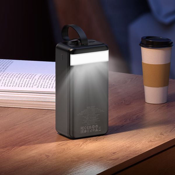 Зовнішній акумулятор HOCO J123C Element 22.5W+PD20W fully compatible power bank with digital display(60000mAh) Black 549450812 фото