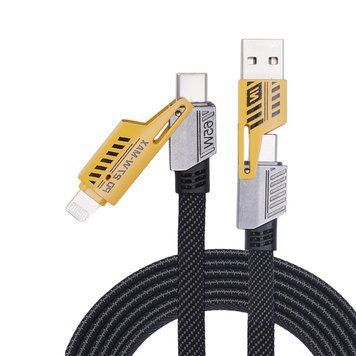 Кабель WUW-X207 USB 3 in 1 65W black 686669074 фото