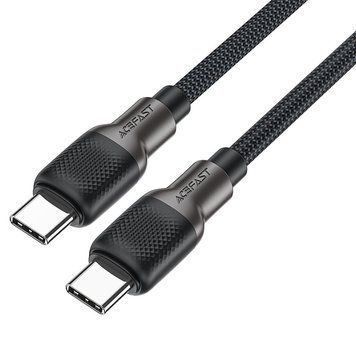 Кабель ACEFAST C10-03 Type-C to Type-C 3A, 60W, 1.2m, silicone, zinc connectors, Black 596874481 фото