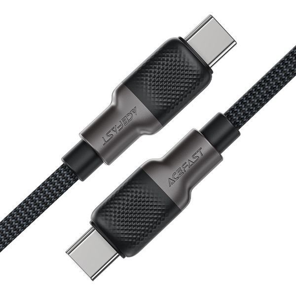 Кабель ACEFAST C10-03 Type-C to Type-C 3A, 60W, 1.2m, silicone, zinc connectors, Black 596874481 фото