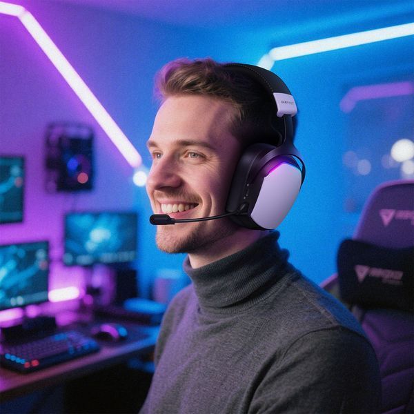 Бездротові накладні навушники ACEFAST H11 gaming wireless headset White 752393513 фото