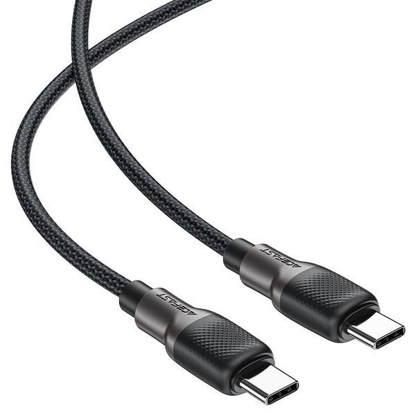 Кабель ACEFAST C10-03 Type-C to Type-C 3A, 60W, 1.2m, silicone, zinc connectors, Black 596874481 фото