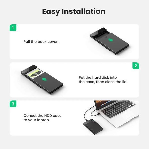 Внешний карман для накопителя UGREEN US221 2.5 Inch Hard Drive Box (UGR-30848) 903936749 фото