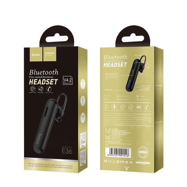 Bluetooth гарнітура HOCO E36 Free sound business wireless headset Black 916714266 фото