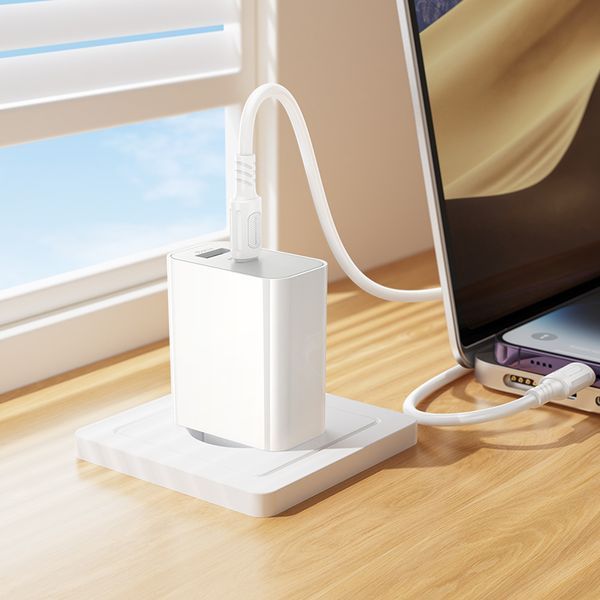 Мережевий зарядний пристрій BOROFONE BA108A Stellar PD30W+QC3.0 charger set (C to iP) (EU) White 781131723 фото