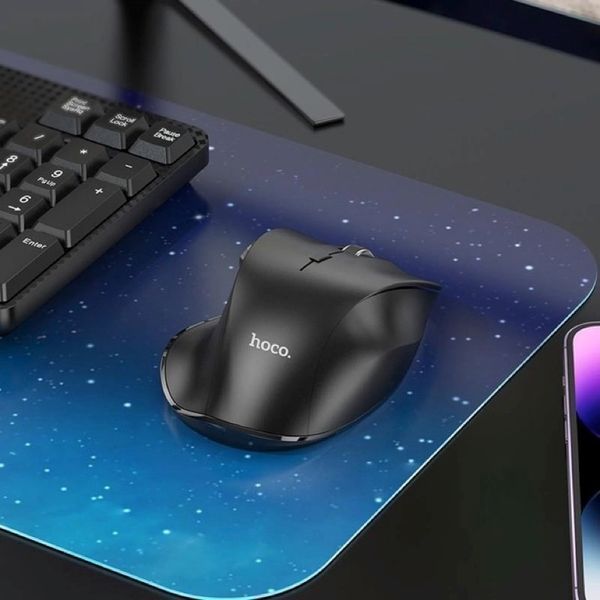 Манипулятор мышь HOCO GM24 Mystic six-button dual-mode business wireless mouse Black 334084922 фото