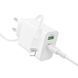 Мережевий зарядний пристрій BOROFONE BA108A Stellar PD30W+QC3.0 charger set (C to iP) (EU) White 781131723 фото 4