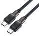 Кабель ACEFAST C10-03 Type-C to Type-C 3A, 60W, 1.2m, silicone, zinc connectors, Black 596874481 фото 1