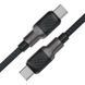 Кабель ACEFAST C10-03 Type-C to Type-C 3A, 60W, 1.2m, silicone, zinc connectors, Black 596874481 фото 3