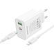 Мережевий зарядний пристрій BOROFONE BA108A Stellar PD30W+QC3.0 charger set (C to iP) (EU) White 781131723 фото 3